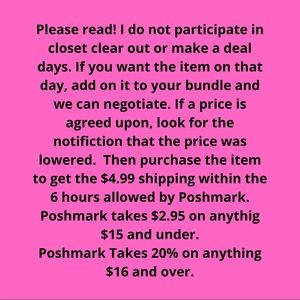 Closet. Clear out & make a deal days please read